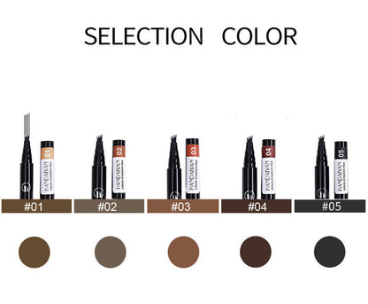 4-Prong Liquid Brow Pen - Ultra-Fine Tip,Eyebrow Liner, Waterproof Long Lasting