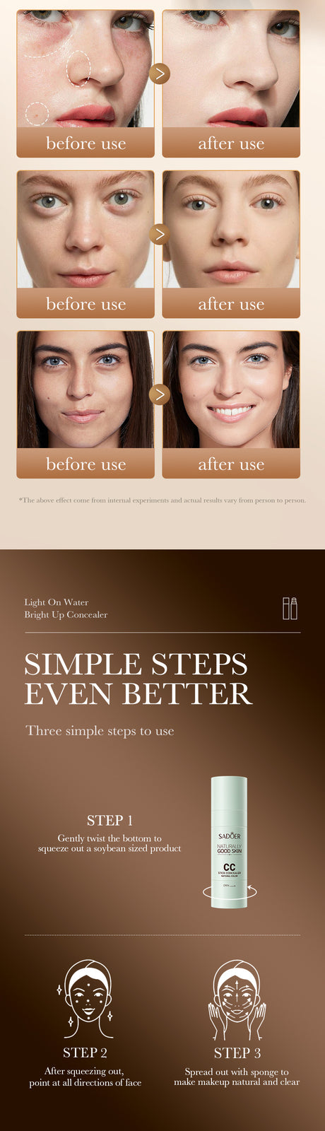 Waterproof Long-lasting CC Stick Concealer