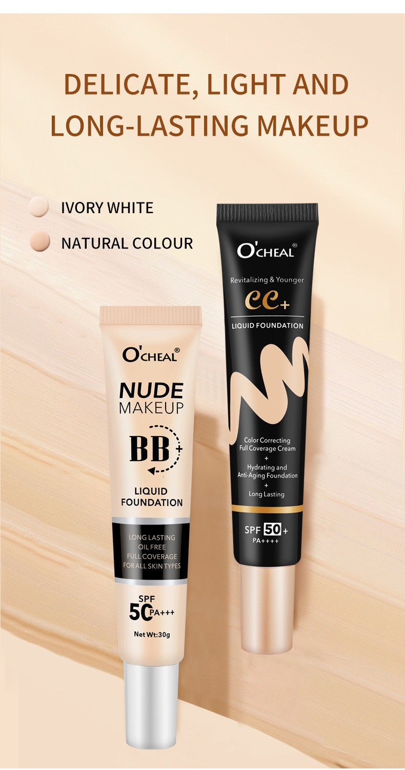 CC BB Cream SPF50+ PA+++ Color Correcting Brightening Makeup Base Sunscreen