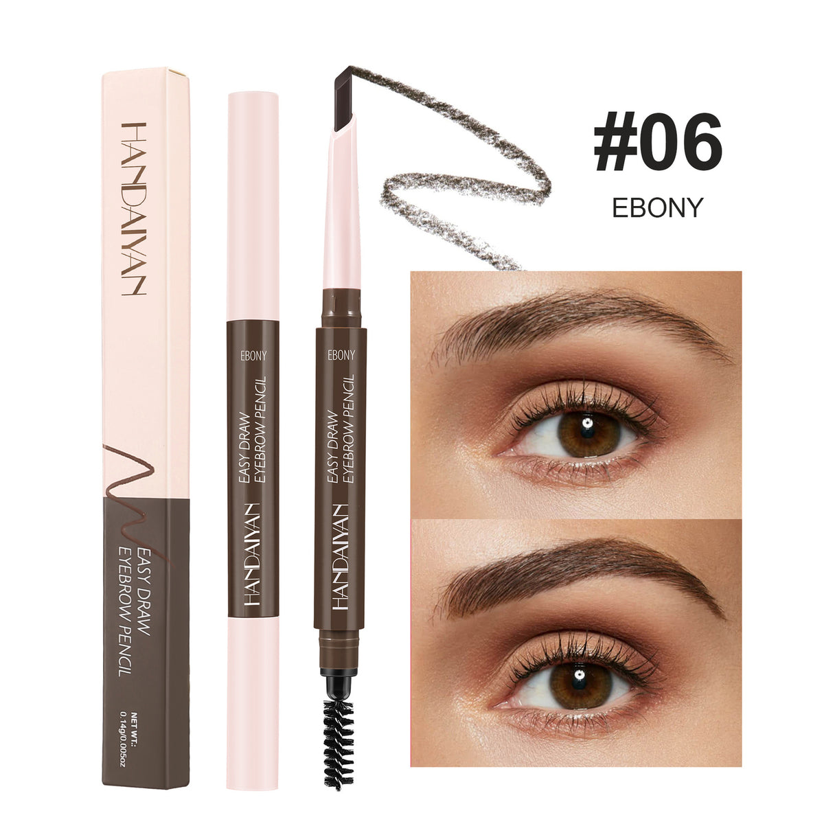 Dual-Ended Eyebrow Liner · Waterproof & Long-Lasting Built-in Spoolie Brush