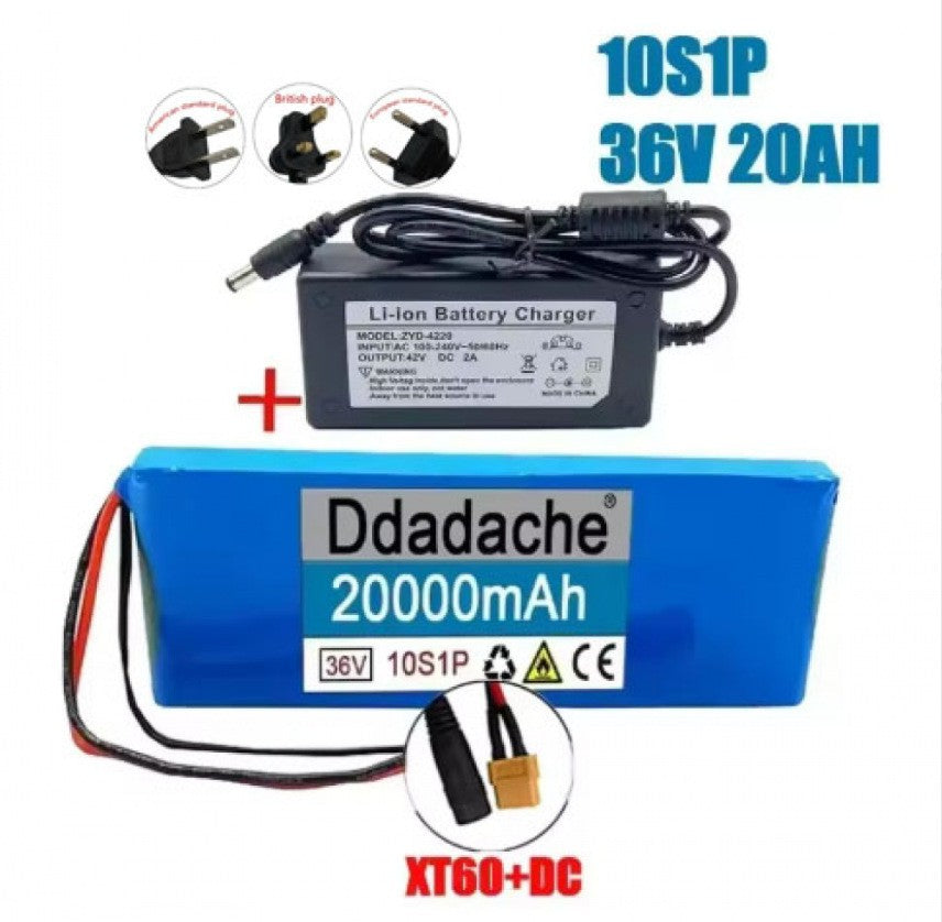 10S1P 36V 20Ah Li-ion Battery Pack Rechargeable High Power for Electric Scooter