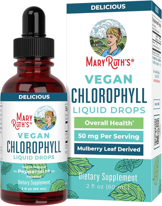 MaryRuth's Chlorophyll Drops | Clean Label Certified Non-Diluted Mint Flavor 2oz