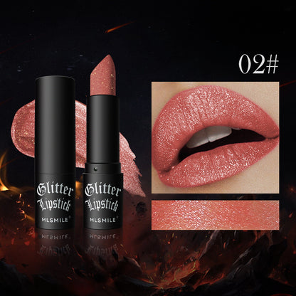 Matte Glitter Black Red Lipstick Noir Envy Halloween Goth Punk Emo Vampire