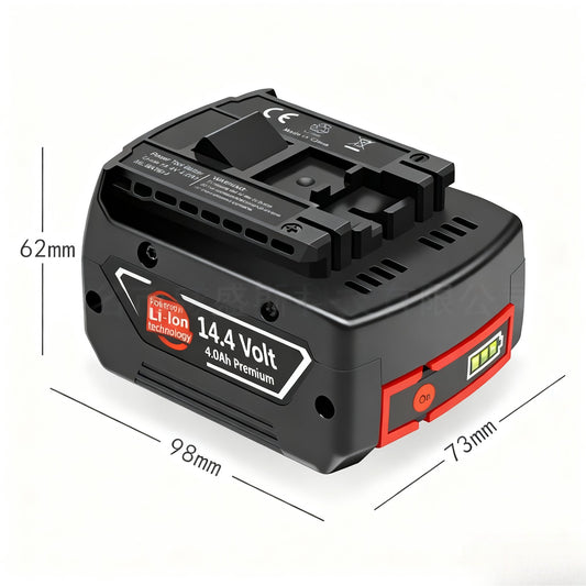 Compatible with Bosch BAT607 BAT614 14.4V Li-ion Battery for Power Tools