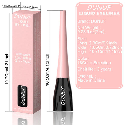 8Color Waterproof Liquid Eyeliner Vibrant Longwear Smudge-Proof Makeup for Women