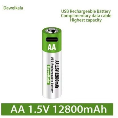 1.5V USB Rechargeable AA Lithium Batteries 12800mAh - Li-ion Battery