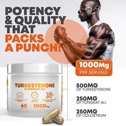 Turkesterone 1000mg(60 Capsules) Lean Muscle Growth & Recovery Supplement New