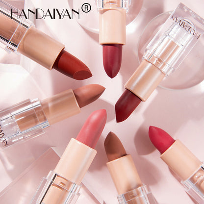12color Matte Lipstick Crystal Square Nude Red Lip Gloss Makeup for Women Velvet