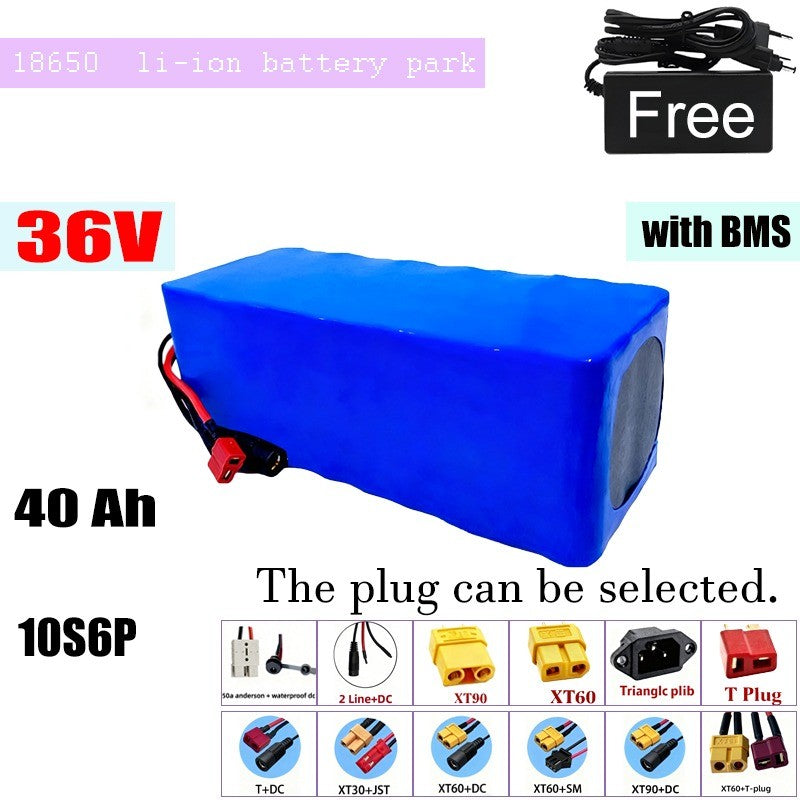 36V 40Ah 10S6P Li-ion Battery Pack High Power with BMS for Electric Bicycle