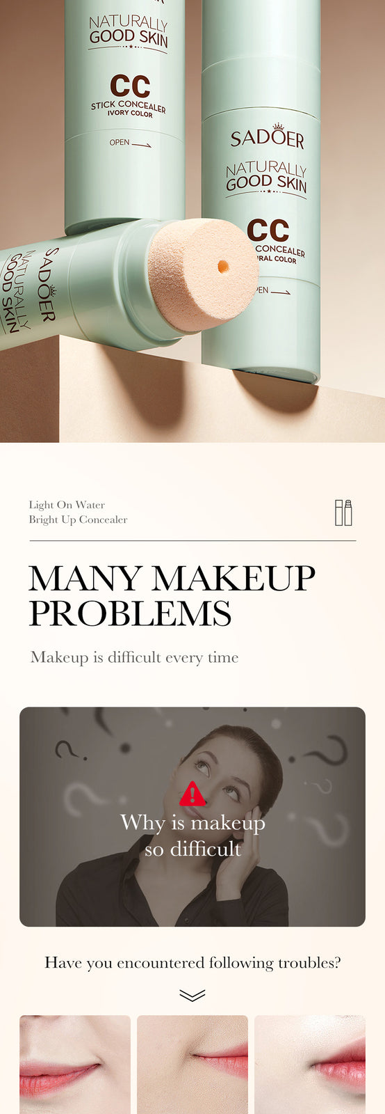 Waterproof Long-lasting CC Stick Concealer