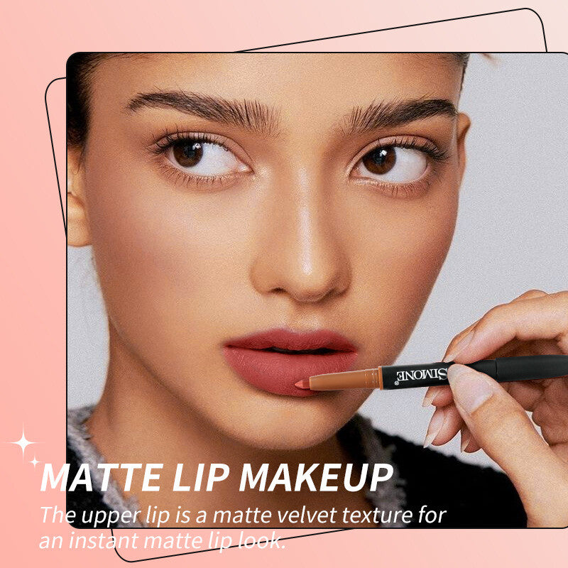 Matte Lip Liner & Lipstick 2-in-1 💋 Waterproof & Smudge Proof 🌸 Velvet Finish