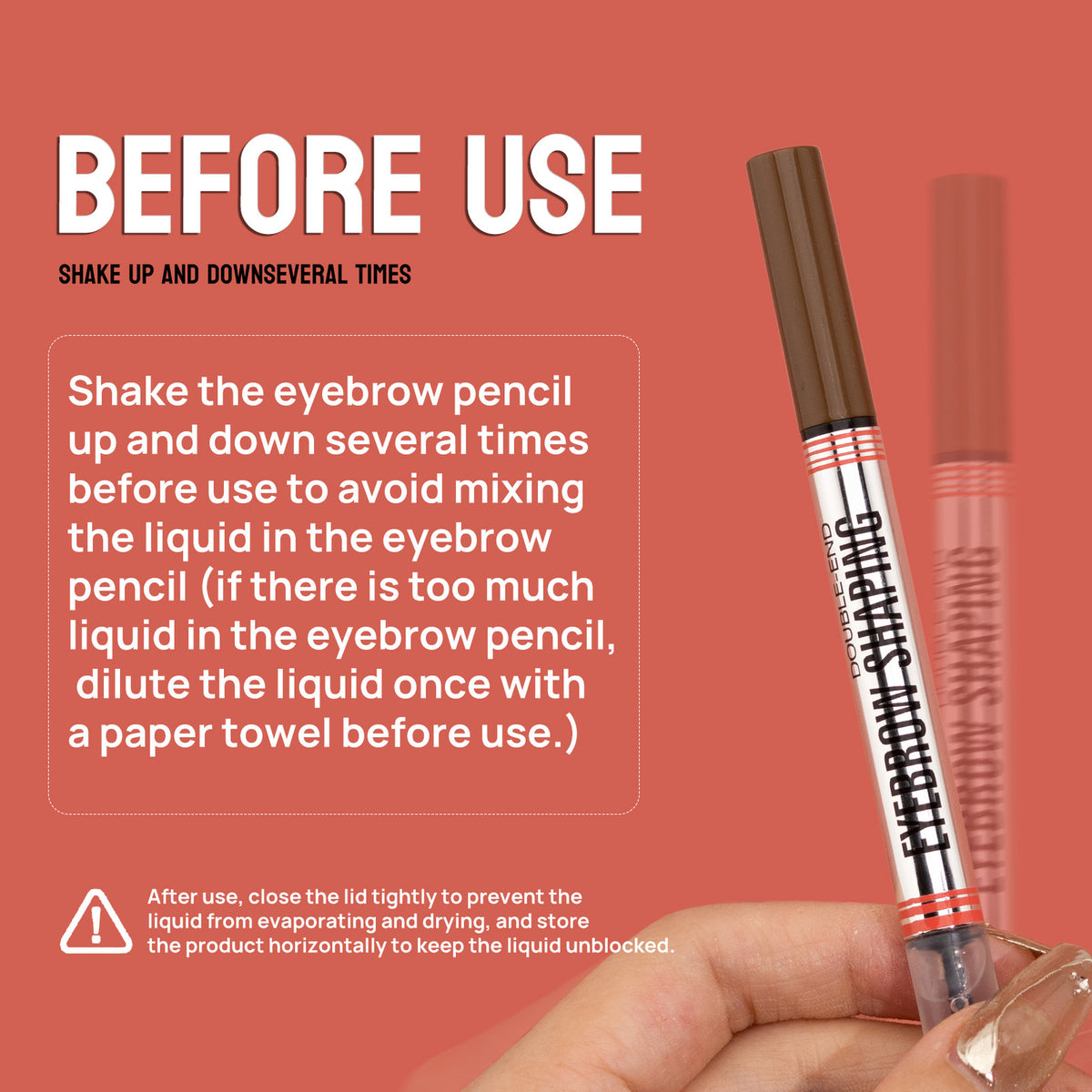 2in1 Forked Liquid Brow Pen Eyebrow Liner - Natural Hair Strokes, Waterproof