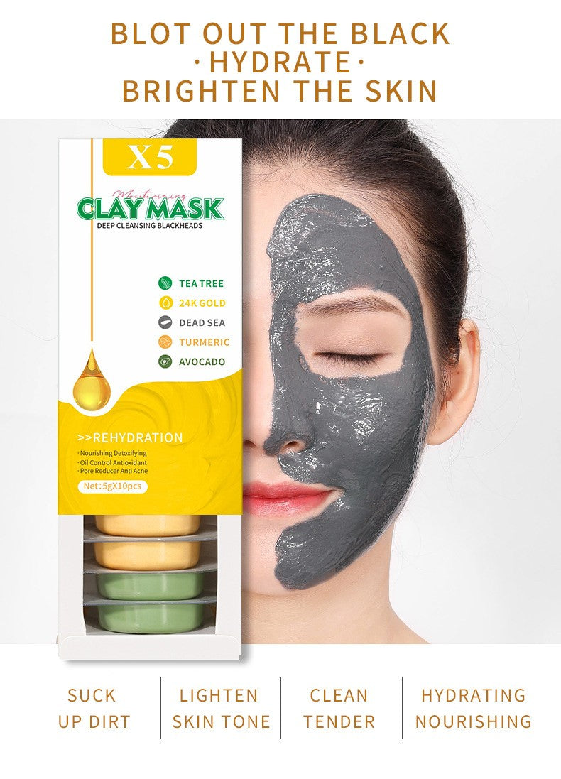 10pcs Gift Box Jelly Green Tea Avocado Clay Mask Hydrate Moisturize Skin Masks