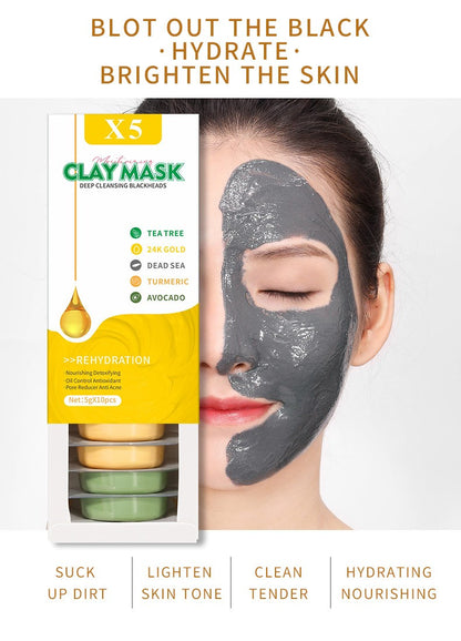 10pcs Gift Box Jelly Green Tea Avocado Clay Mask Hydrate Moisturize Skin Masks