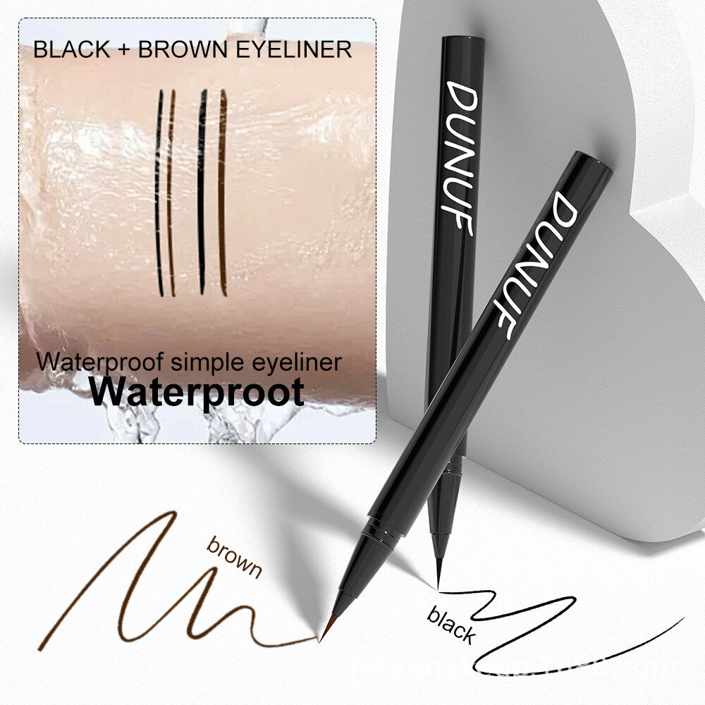 2-Color Liquid Eyeliner - Waterproof, Quick-Dry, Smudge-Proof Makeup for Women