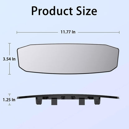 Car Rear View Mirror 12Inch HD Wide Angle Extended Curved Mirror Convex Rearview