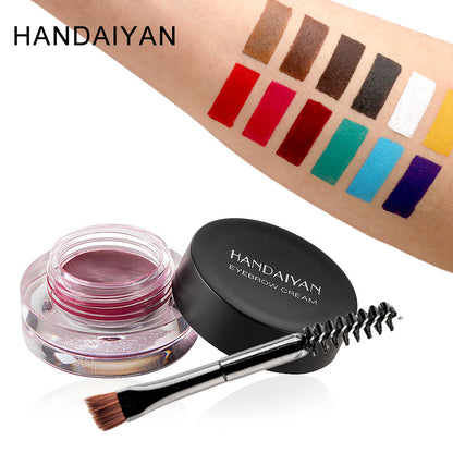 12-Color Eyebrow Liner & Mascara with Brush- Waterproof For Sparse Brows