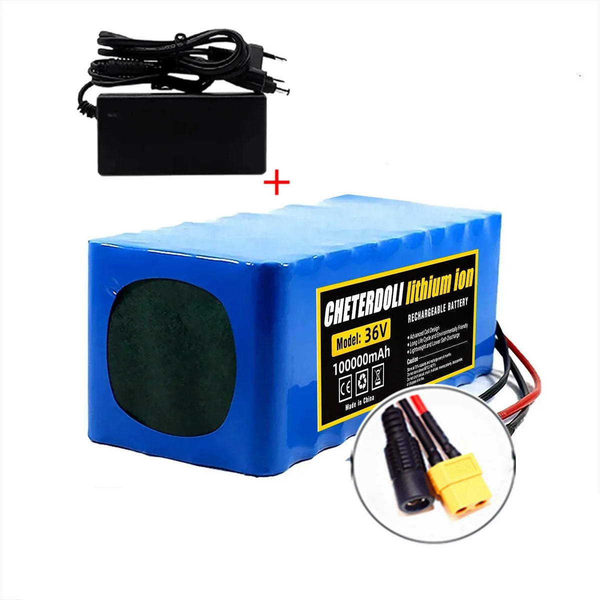 10S4P 36V 100Ah Electric Scooter Rechargeable Li-ion Battery Pack for E-bike