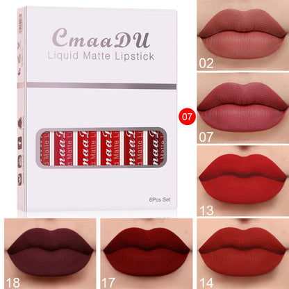 6pcs Matte Liquid Lipstick Set Lip Gloss💄 Smudge Proof & Waterproof🌸 Gift Box