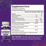 Sinpuyle Sugar Free Elderberry Sea Moss Gummies Energy Boost Supplement-1 Bottle