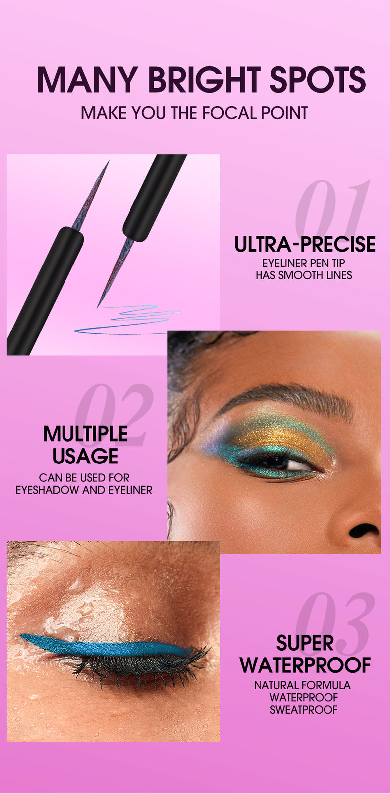 6-Color Glitter Eyeliner Gift Set - Quick-Dry, Waterproof Party Makeup for Women