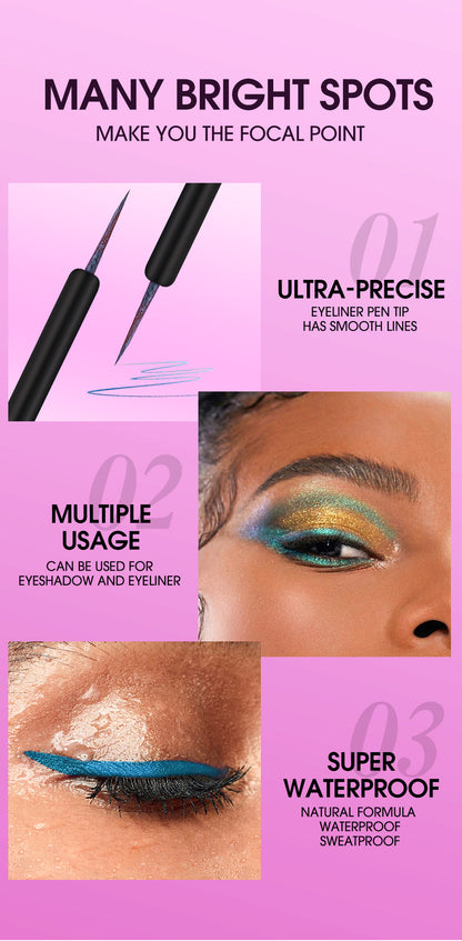 6-Color Glitter Eyeliner Gift Set - Quick-Dry, Waterproof Party Makeup for Women