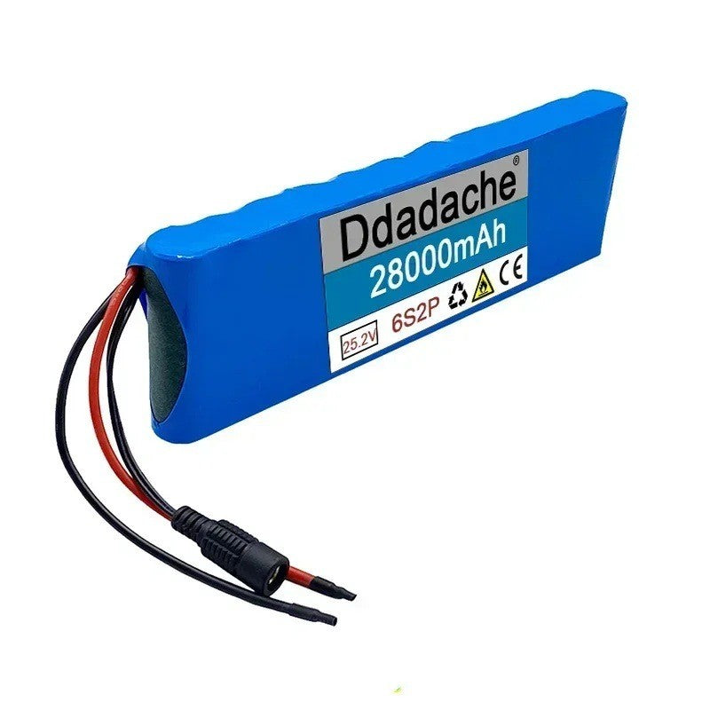 24V 28000mAh 6S2P Li-ion Battery Pack Rechargeable for E-Bike Scooter with BMS