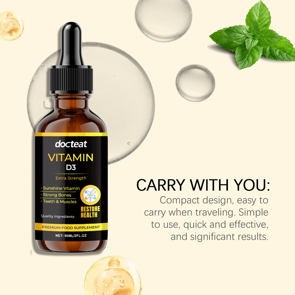 Docteat Joint Comfort Drops - Leg & Body Support Liquid Formula