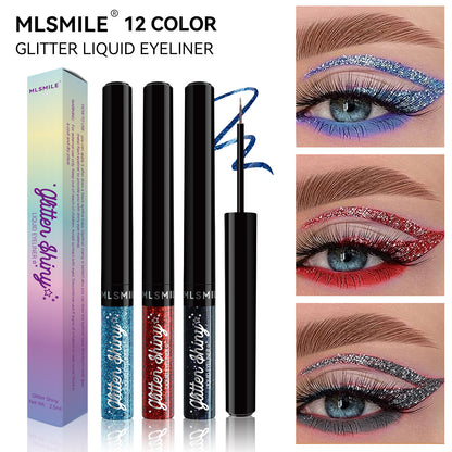 Glitter Liquid Eyeliner Pen - Metallic Shine Waterproof Smudge-Proof, Vibrant