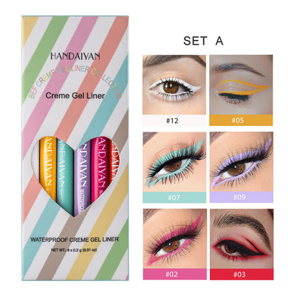 20-Color Waterproof Eyeliner Gift Set Quick-Dry Matte Colorful Makeup for Women