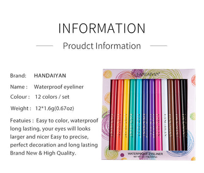 12-Piece Matte Eyeliner Gift Set · Long-Lasting & Smudge-Proof Waterproof