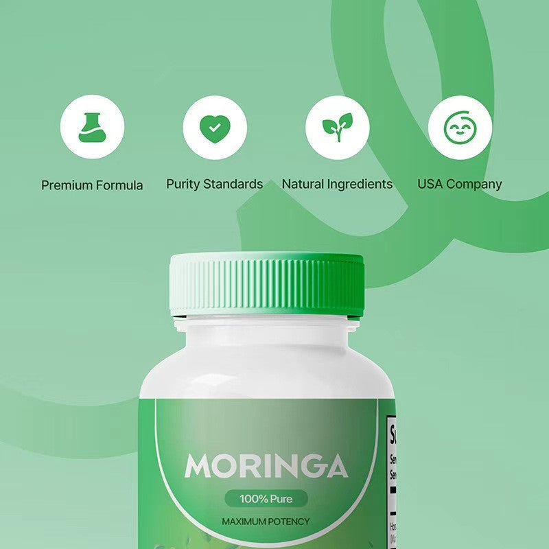 Moringa Capsules 1000mg 120 Count for Natural Energy Immune Support & Nutrition