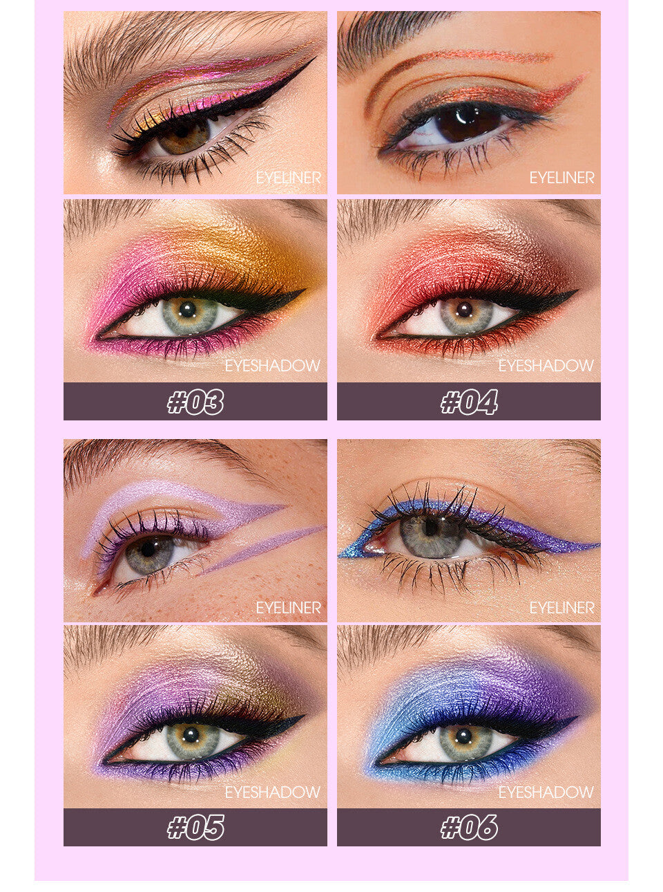 6-Color Glitter Eyeliner Gift Set - Quick-Dry, Waterproof Party Makeup for Women