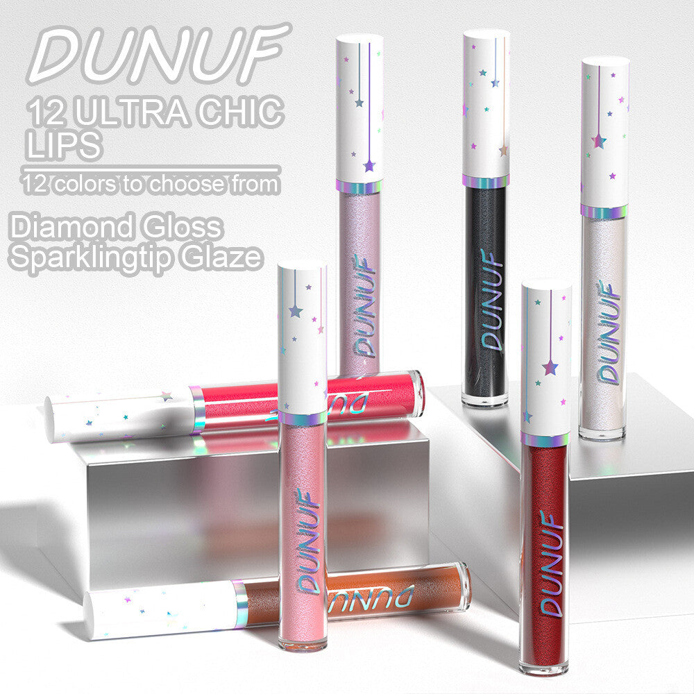 12 Color Shimmer Liquid Lipstick Long Lasting Waterproof Glossy Finish Lip Gloss