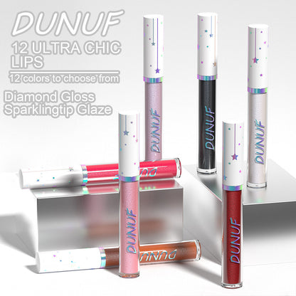 12 Color Shimmer Liquid Lipstick Long Lasting Waterproof Glossy Finish Lip Gloss