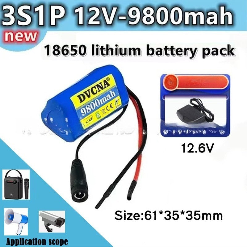 12V 9.8Ah 3S1P Li-ion Battery Pack for CCTV Camera Security System
