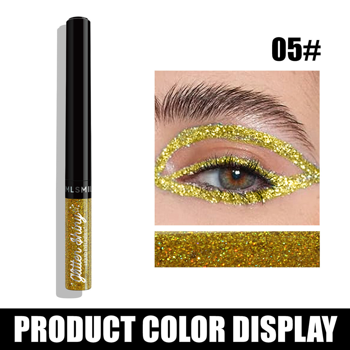 Glitter Liquid Eyeliner Pen - Metallic Shine Waterproof Smudge-Proof, Vibrant