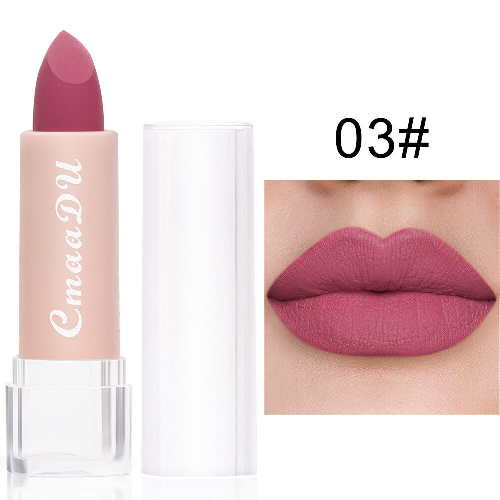 15-Color Matte Lipstick - Waterproof, Long-Lasting, Non-Stick Vegan