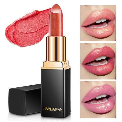 Color Changing Lipstick - Metallic Pearl Shimmer, Mood Lip Gloss Shiny Rose Gold