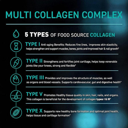 Collagen Complex Capsules with Hyaluronic Acid Vitamin C for Skin Hair Nails