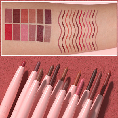 12 Colors Lip Liner Pencils - Velvet Matte Lipstick Beginner Friendly Waterproof