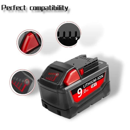 Compatible with Milwaukee M18 18V Li-ion Battery for Impact Wrench Power Tools