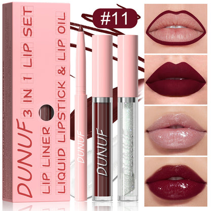 3-in-1 Lip Liner + Lips Gloss + Lip Oil 💄 Matte & Shimmer 🌸 Long Lasting