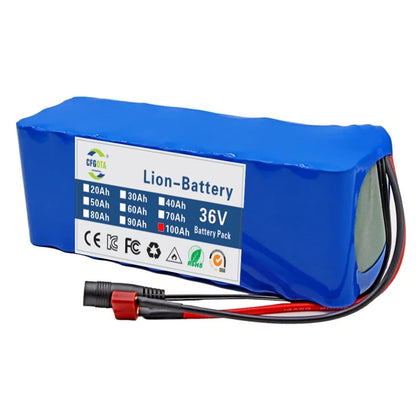 36V 100Ah Li-ion Battery Pack with BMS for 250W-500W Electric Scooter E-Bike