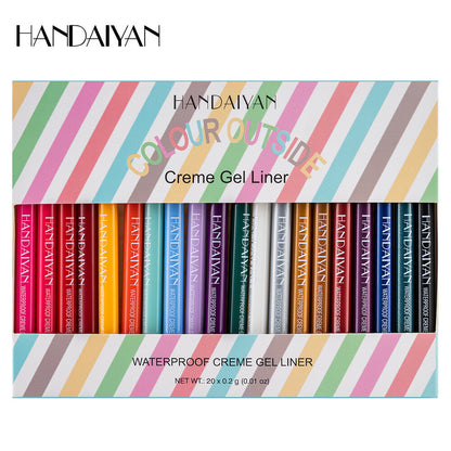 20-Color Waterproof Eyeliner Gift Set Quick-Dry Matte Colorful Makeup for Women