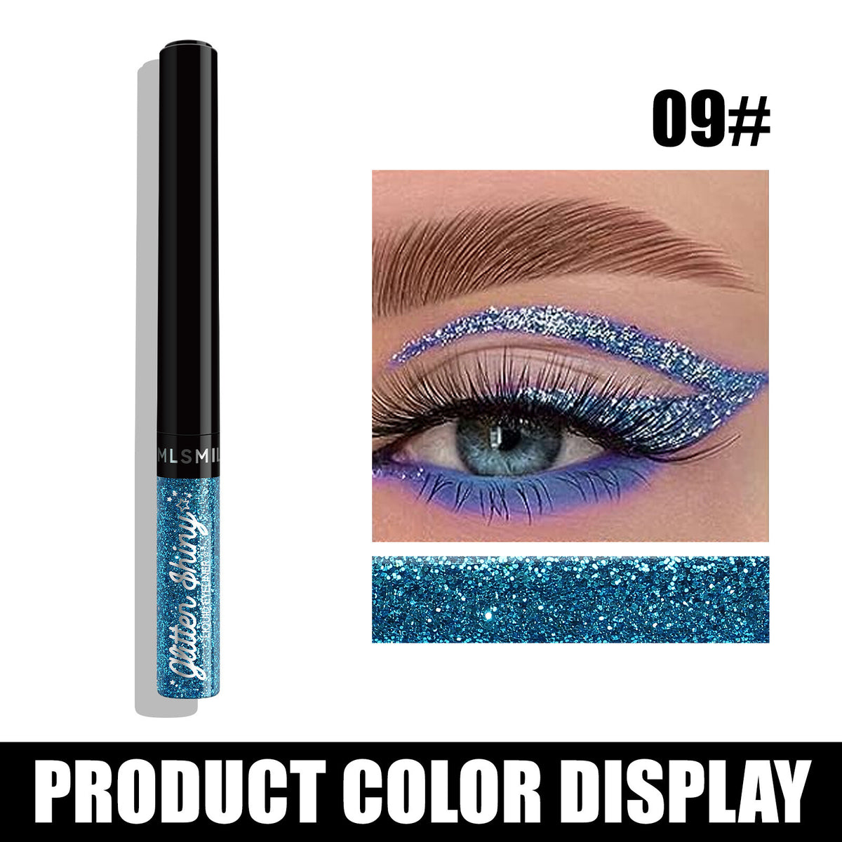Glitter Liquid Eyeliner Pen - Metallic Shine Waterproof Smudge-Proof, Vibrant