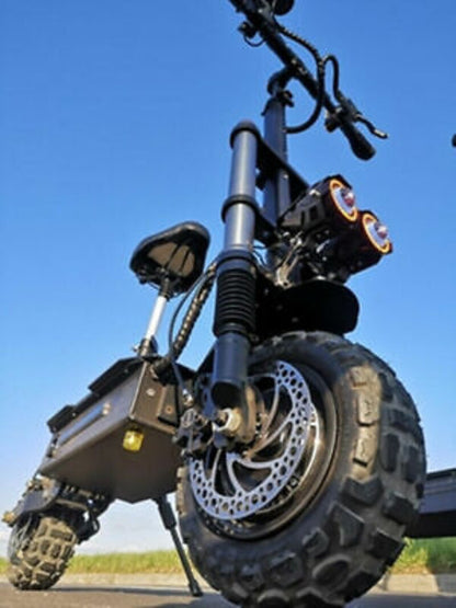 Folding Off-Road 11" Electric Scooters For Adults with Seat Dual Motor 80KM/H