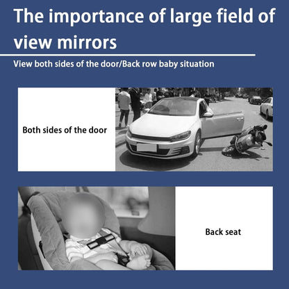 Car Rear View Mirror 12Inch HD Wide Angle Extended Curved Mirror Convex Rearview