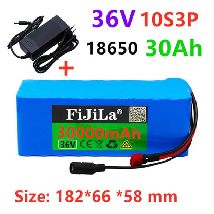 36V 30Ah 10S3P Rechargeable Li-ion Battery for 500W High Power E-Bike/Motorcycle