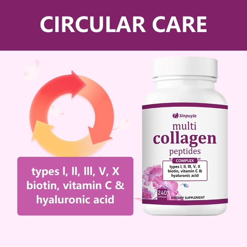 Sinpuyle Multi Collagen Peptides Complex Daily Collagen Supplement Capsules